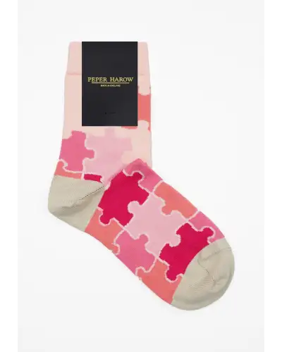 Women PEPER HAROW Jigsaw Womens Socks - Pink £15.00