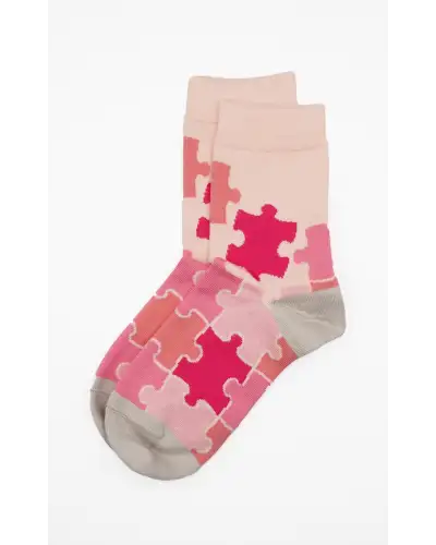 Women PEPER HAROW Jigsaw Womens Socks - Pink £15.00