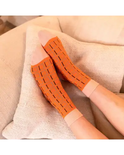 Women PEPER HAROW Cube Womens Socks - Orange £13.00