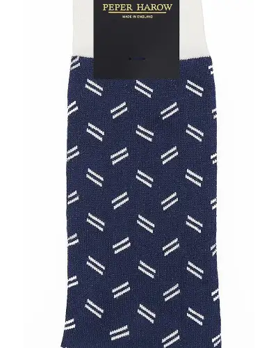 Men PEPER HAROW Parallel Mens Socks - Navy £16.00