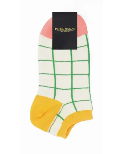 Women PEPER HAROW Grid Womens Trainer Socks - Cream £11.00