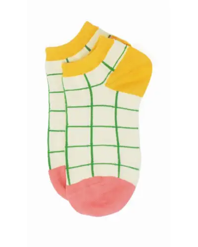 Women PEPER HAROW Grid Womens Trainer Socks - Cream £11.00