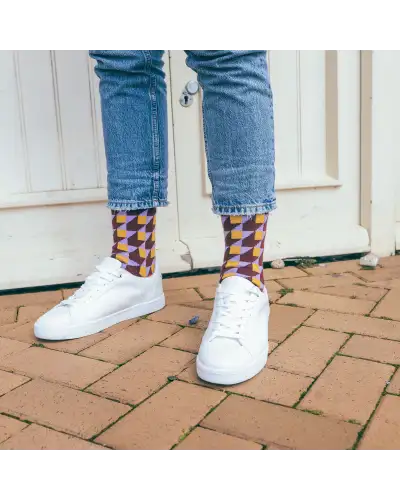 Men PEPER HAROW Dimensional Mens Socks - Maroon £14.00