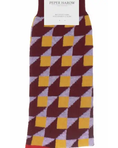Men PEPER HAROW Dimensional Mens Socks - Maroon £14.00