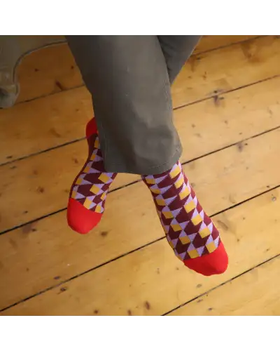 Men PEPER HAROW Dimensional Mens Socks - Maroon £14.00