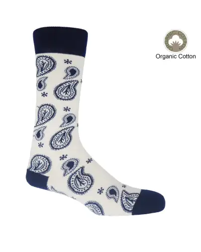 Men PEPER HAROW Paisley Mens Socks - Cream £17.00