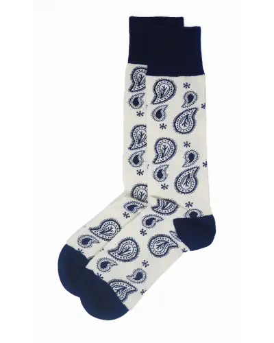 Men PEPER HAROW Paisley Mens Socks - Cream £17.00