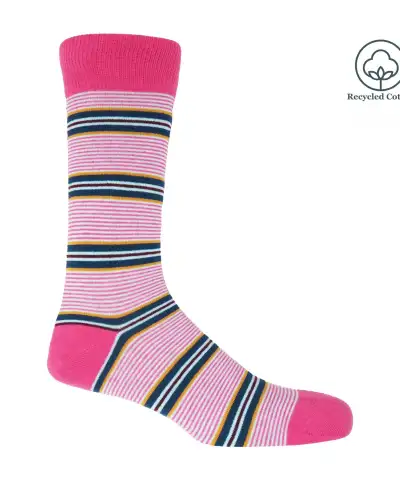 Men PEPER HAROW Multistripe Mens Socks - Pink £14.00