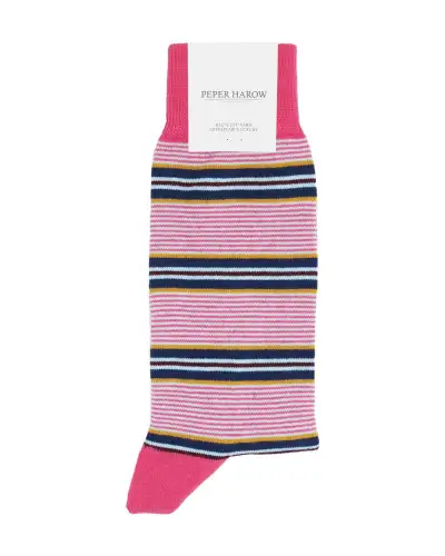 Men PEPER HAROW Multistripe Mens Socks - Pink £14.00
