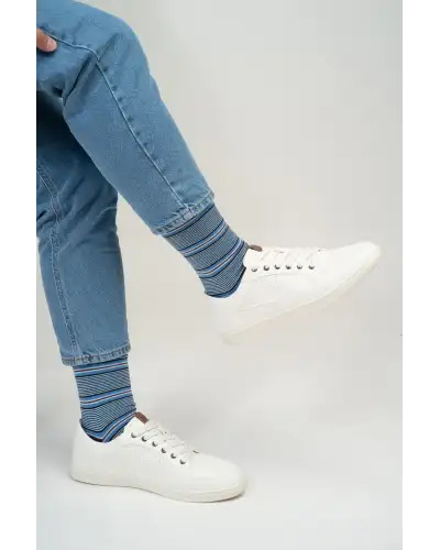 Men PEPER HAROW Multistripe Mens Socks - Navy £14.00