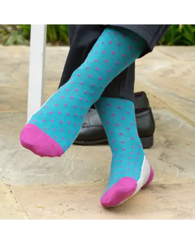 Men PEPER HAROW Pin Polka Mens Socks - Teal £16.00