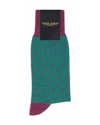 Men PEPER HAROW Pin Polka Mens Socks - Teal £16.00