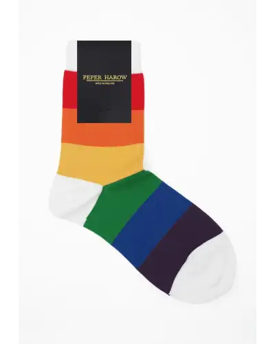 Women PEPER HAROW Block Stripe Womens Socks - Rainbow £15.00