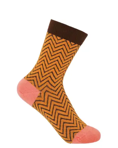 Women PEPER HAROW Zigzag Womens Socks - Mustard £15.00