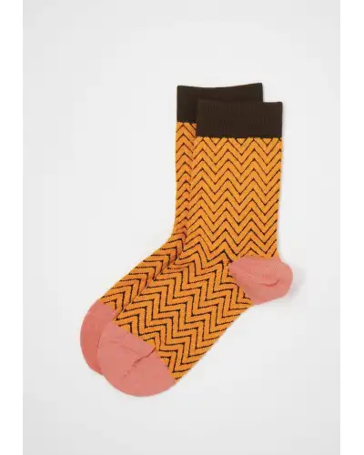 Women PEPER HAROW Zigzag Womens Socks - Mustard £15.00
