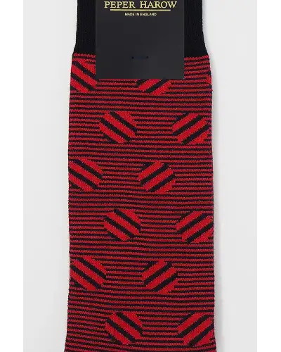 Men PEPER HAROW Polka Stripe Mens Socks - Cherry £16.00