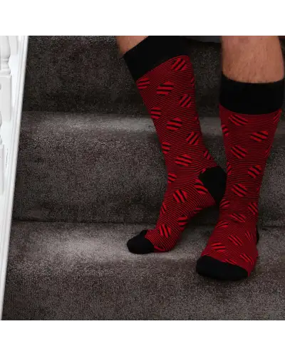 Men PEPER HAROW Polka Stripe Mens Socks - Cherry £16.00