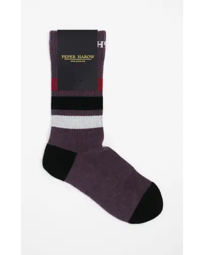 Women PEPER HAROW Striped Organic Womens Sport Socks - Mauve £15.00