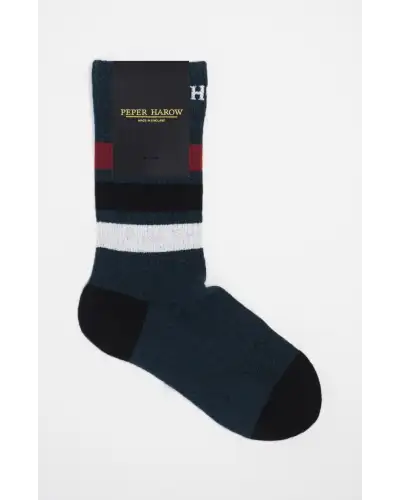 Men PEPER HAROW Striped Organic Mens Sport Socks - Navy £16.00