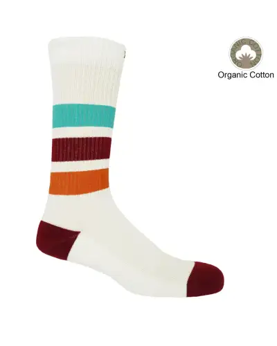 Men PEPER HAROW Striped Organic Mens Sport Socks - White £16.00