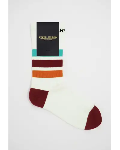 Men PEPER HAROW Striped Organic Mens Sport Socks - White £16.00