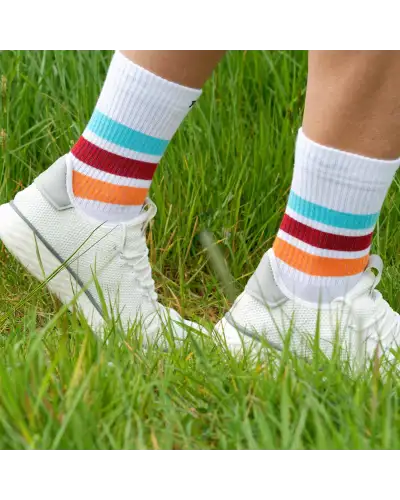 Men PEPER HAROW Striped Organic Mens Sport Socks - White £16.00