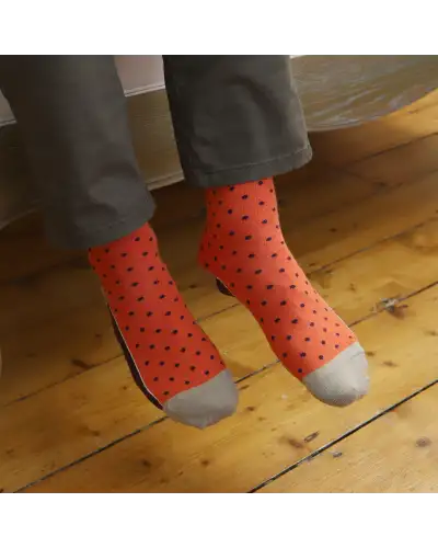 Men PEPER HAROW Pin Polka Mens Socks - Orange £16.00