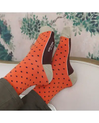 Men PEPER HAROW Pin Polka Mens Socks - Orange £16.00