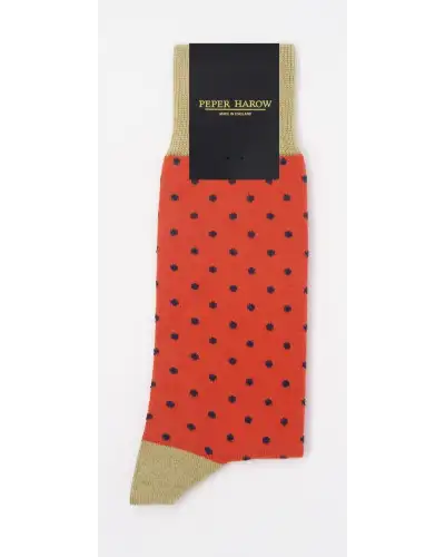Men PEPER HAROW Pin Polka Mens Socks - Orange £16.00