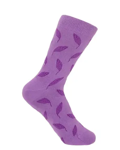 Women PEPER HAROW Leaf Womens Socks - Violet £15.00