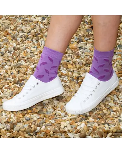 Women PEPER HAROW Leaf Womens Socks - Violet £15.00