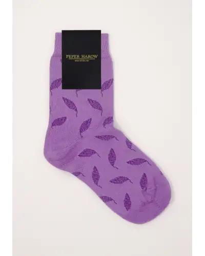 Women PEPER HAROW Leaf Womens Socks - Violet £15.00