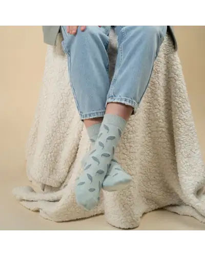 Women PEPER HAROW Leaf Womens Socks - Mint £15.00