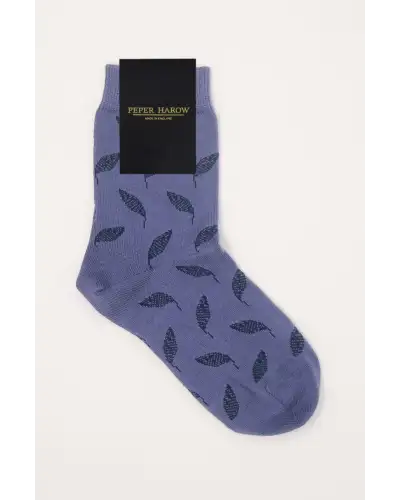 Women PEPER HAROW Leaf Womens Socks - Navy £15.00