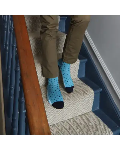 Men PEPER HAROW Pin Polka Mens Socks - Azure £16.00