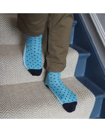 Men PEPER HAROW Pin Polka Mens Socks - Azure £16.00