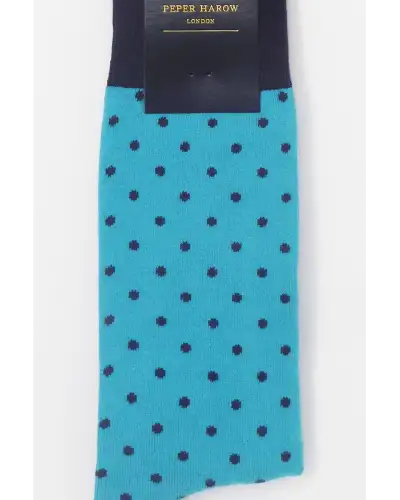 Men PEPER HAROW Pin Polka Mens Socks - Azure £16.00