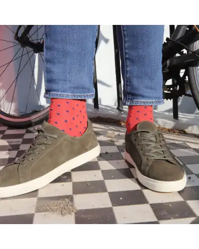 Men PEPER HAROW Pin Polka Mens Socks - Apple £16.00