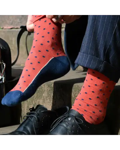 Men PEPER HAROW Pin Polka Mens Socks - Apple £16.00