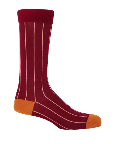 Men PEPER HAROW Pin Stripe Mens Socks - Crimson £16.00