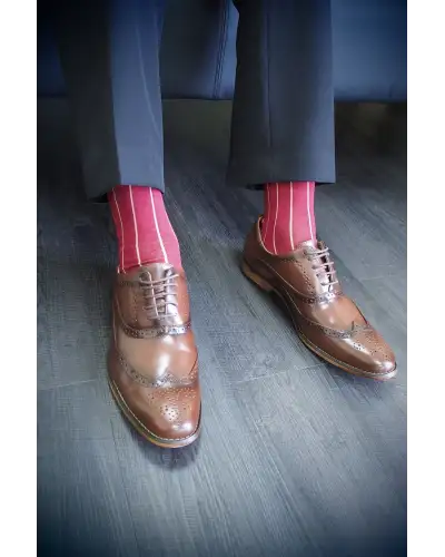 Men PEPER HAROW Pin Stripe Mens Socks - Crimson £16.00