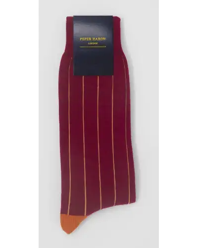 Men PEPER HAROW Pin Stripe Mens Socks - Crimson £16.00