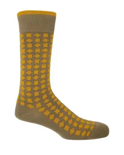 Men PEPER HAROW Diamonds Mens Socks - Mustard £16.00