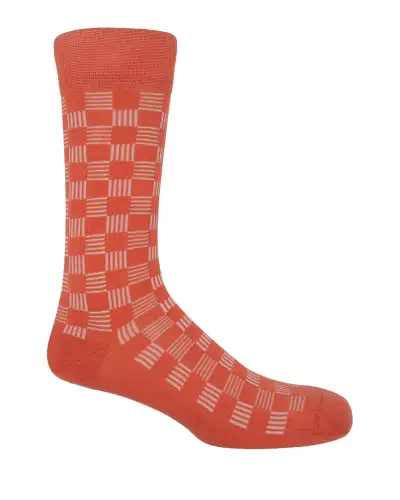 Men PEPER HAROW Battenberg Mens Socks - Salmon £16.00
