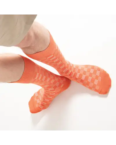 Men PEPER HAROW Battenberg Mens Socks - Salmon £16.00