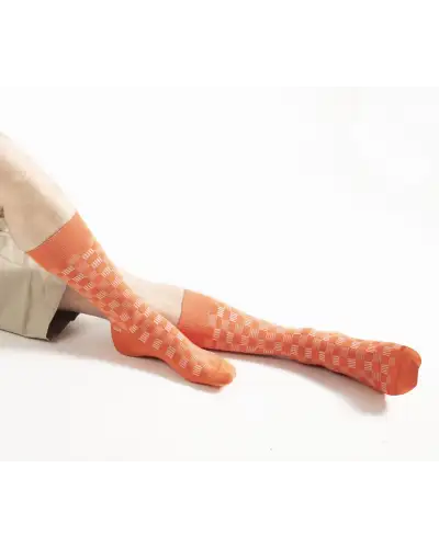 Men PEPER HAROW Battenberg Mens Socks - Salmon £16.00