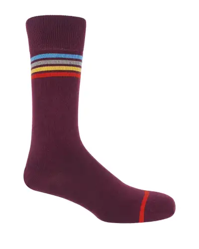 Men PEPER HAROW Mix Tape Mens Socks - Maroon £16.00