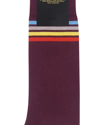 Men PEPER HAROW Mix Tape Mens Socks - Maroon £16.00