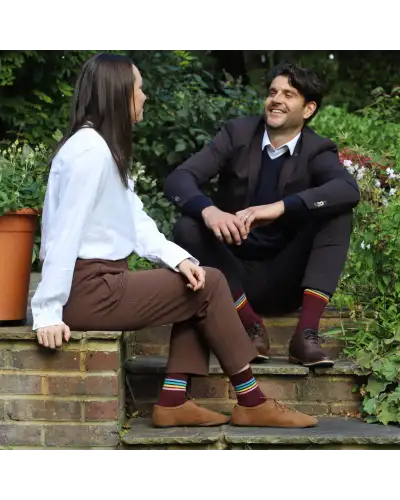 Men PEPER HAROW Mix Tape Mens Socks - Maroon £16.00