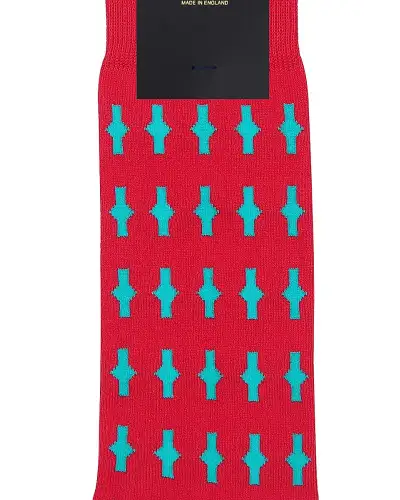 Men PEPER HAROW Eton Mens Socks - Red £16.00
